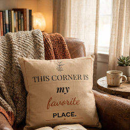 Reading Corner Square Throw Pillow Kissen