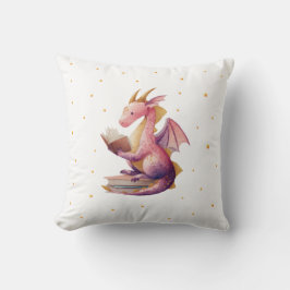 Reading Dragon Pillow - Bookish Kids Room Decke Kissen