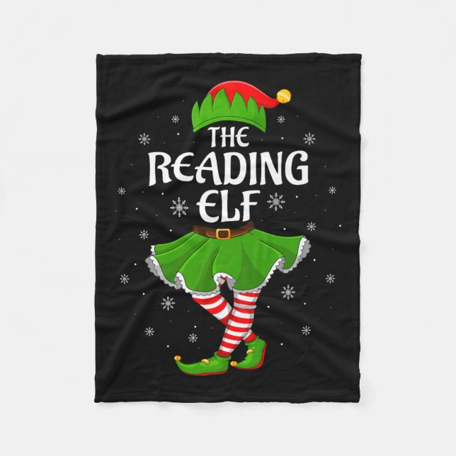 Reading Elf Christmas Family Girls Women Elf Squad Fleecedecke (Vorderseite)