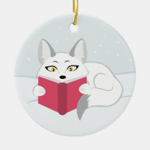 Reading Fox Keramik Ornament