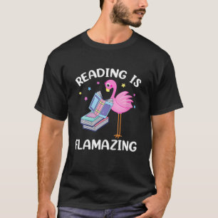 Reading is Flunny Funny Flamingo Book Lover Readin T-Shirt