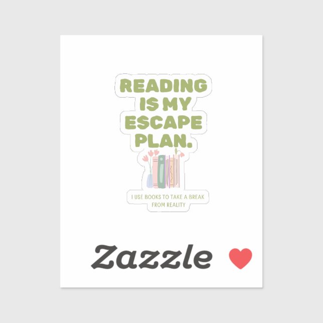 Reading is My Escape Plan - Cozy Book Lover's Desi Aufkleber (Blatt)