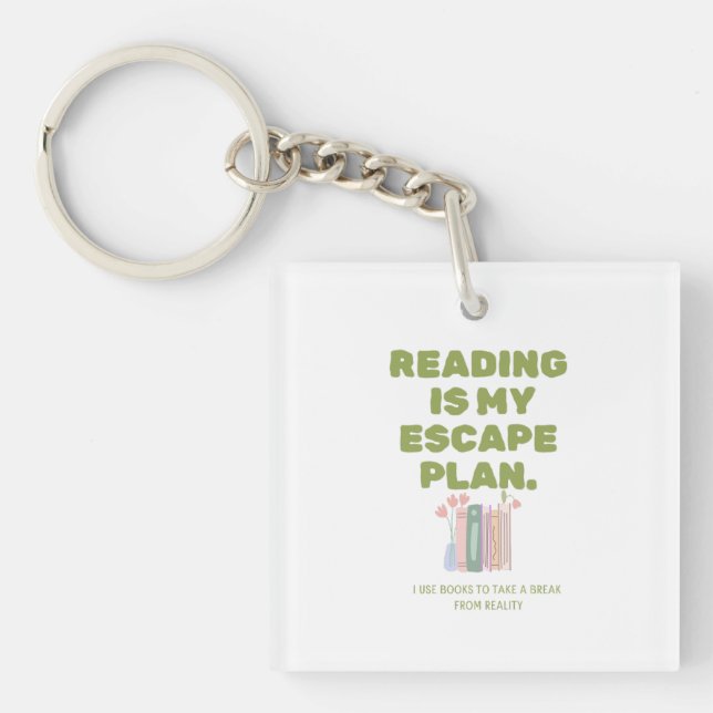 Reading is My Escape Plan - Cozy Book Lover's Desi Schlüsselanhänger (Vorderseite)