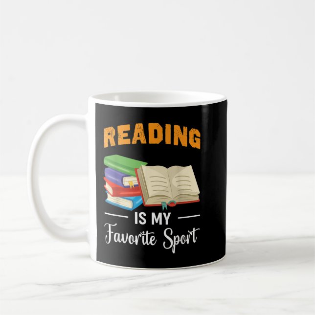 Reading Is My Favorite Sport T-Shirt Kaffeetasse (Links)