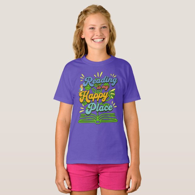 Reading is My Happy Place Colorful Tee (Vorne ganz)