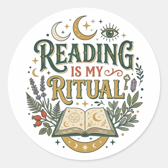 Reading Is My Ritual Sticker Celestial Book Lover (Vorderseite)