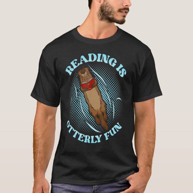 Reading Is Otterly Fun Sea Animal Otter Pun T-Shirt (Vorderseite)