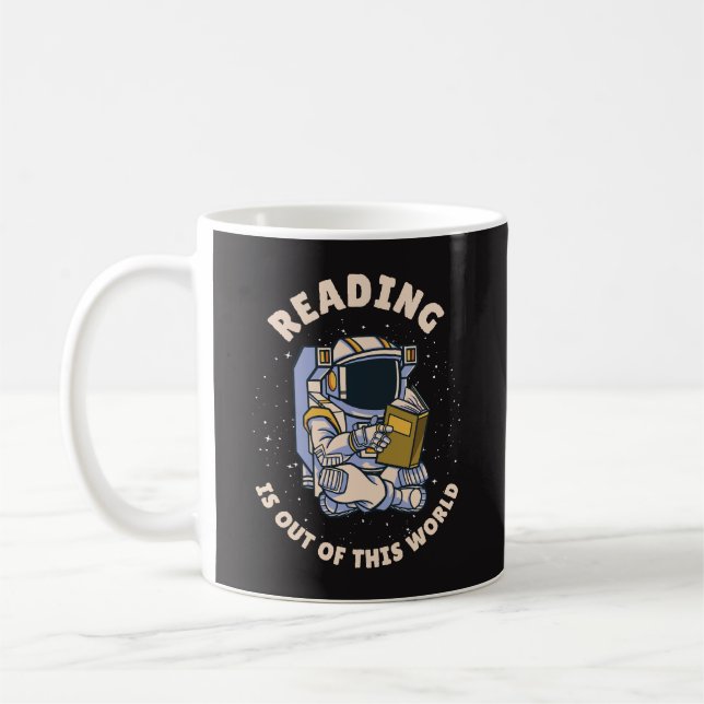 Reading Is Out Of This World Kaffeetasse (Links)