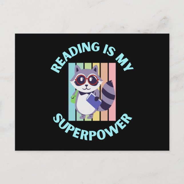 Reading is Superpower Postkarte (Vorderseite)