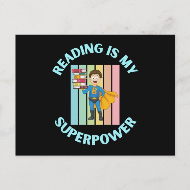 Reading is Superpower Postkarte (Vorderseite)