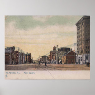 Reading PA, Pennsylvania, Penn Square, Vintage auf Poster