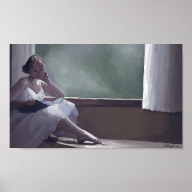 Reading Poster Print am Regentag (Vorne)