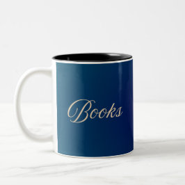 Reading Puppy Book Lover Mug - Books Teal Blue Zweifarbige Tasse