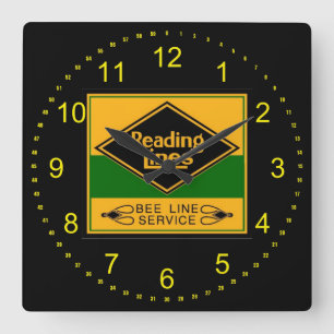 Reading Railroad Linien, Bee Line Service Wand Quadratische Wanduhr
