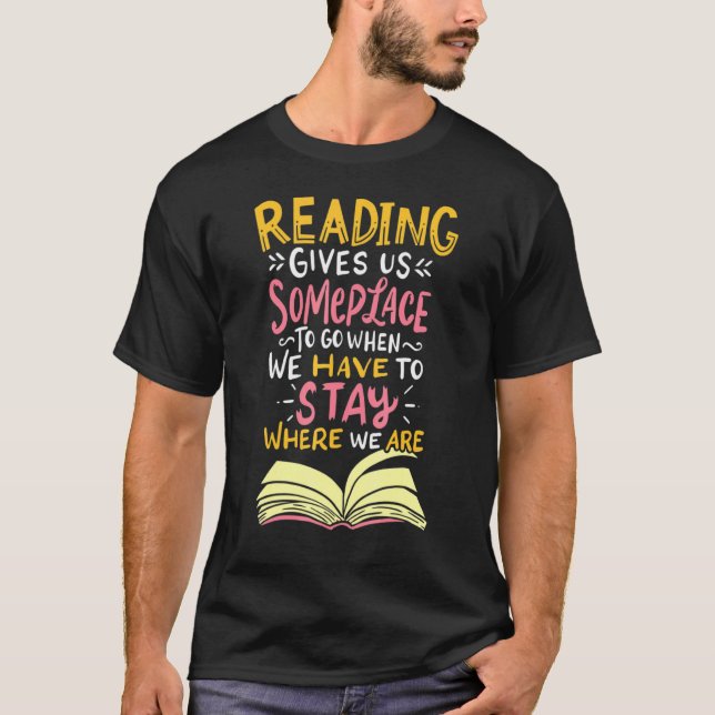 Reading Reader Books Bookworm Bibliomane Librarian T-Shirt (Vorderseite)