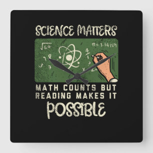 Reading - Reading Makes It Possible Quadratische Wanduhr