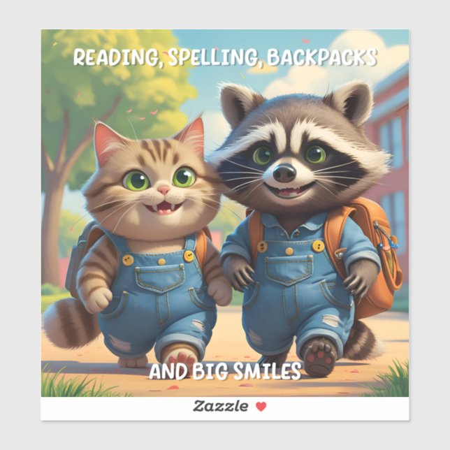 Reading, Rechtschreibung, Backpacks & Lächeln Aufk Aufkleber (Blatt)