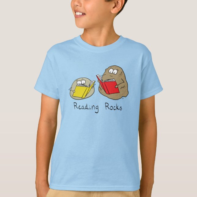 Reading Rocks Kids Boy Girl T - Shirt (Vorderseite)