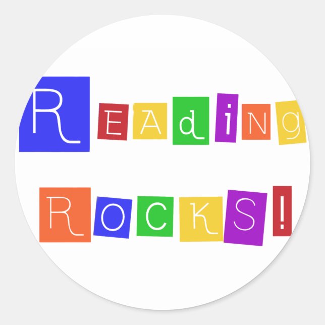 Reading Rocks Tshirts und Geschenke Runder Aufkleber (Vorderseite)