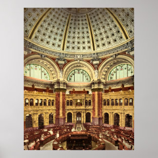Reading Room Library of Congress Washington Poster