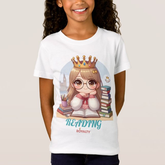 Reading Royalty - Empowerment junger Buchliebhaber T-Shirt (Vorderseite)