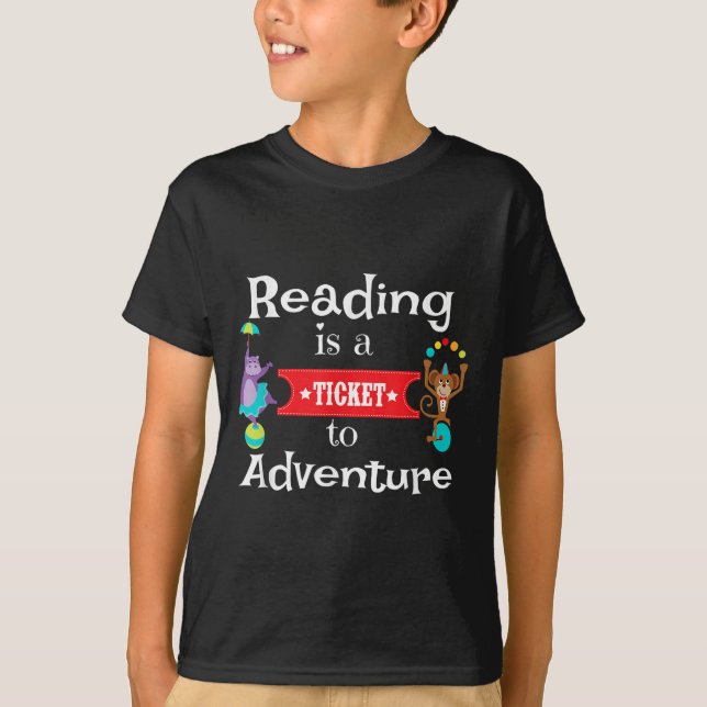 Reading Shirt For Kids And Teachers Circus Animal  (Vorderseite)