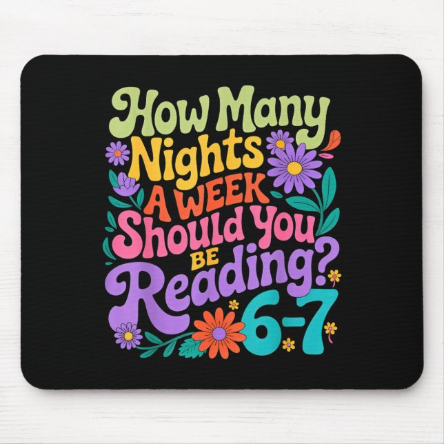 Reading Six Seven Meme Book Lover 67 Teacher 6 7  Mousepad (Vorne)
