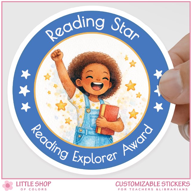 Reading Star Teacher Encouragement Award Runder Aufkleber (Von Creator hochgeladen)