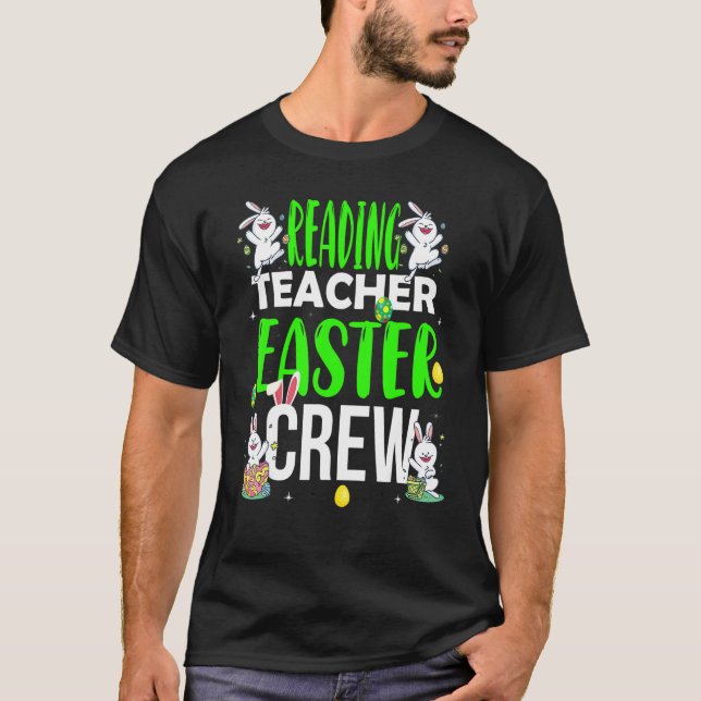 Reading Teacher Easter Crew  Matching Costume T-Shirt (Vorderseite)