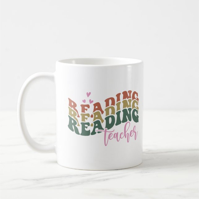 Reading Teacher Tshirt Kaffeetasse (Links)