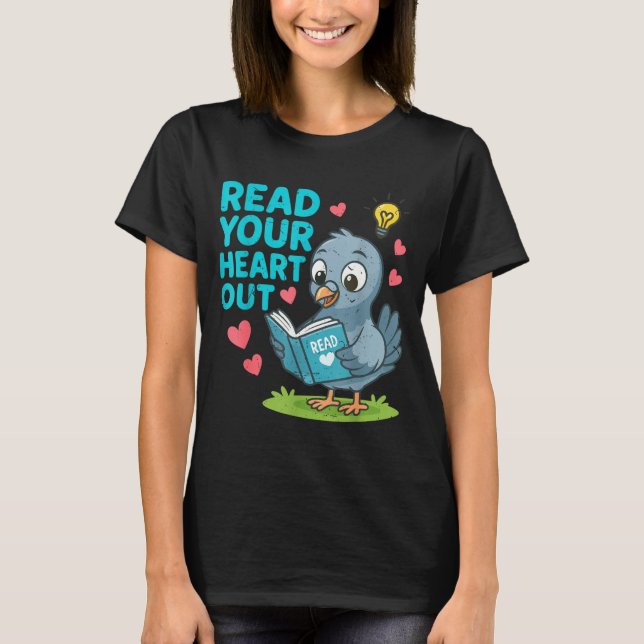Reading Teacher Valentine Day Read Your Heart Out  T-Shirt (Vorderseite)