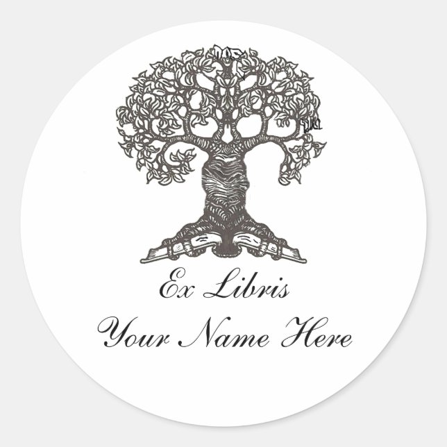 Reading Tree Buchzeichen Runder Aufkleber (Vorderseite)