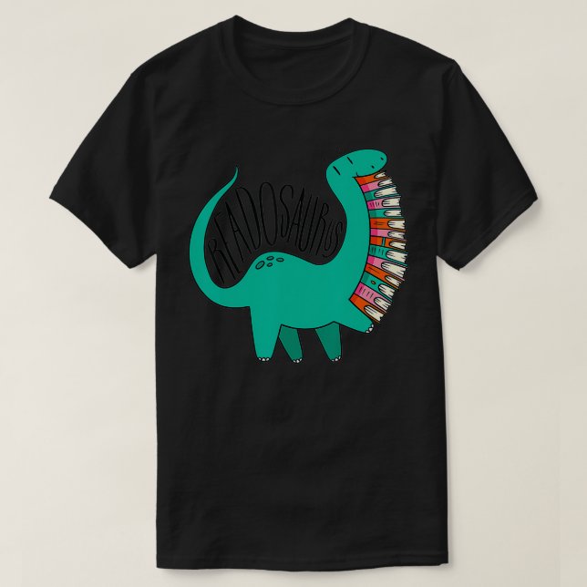 Readosaurus Book Dinosaur Reading Dino  T-Shirt (Design vorne)