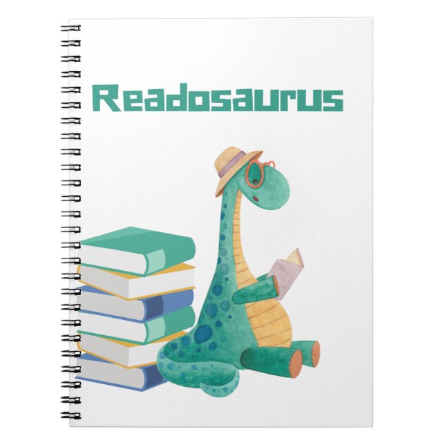 Readosaurus dinosaurier Lesebuch T - Shirt Notizblock (Vorderseite)