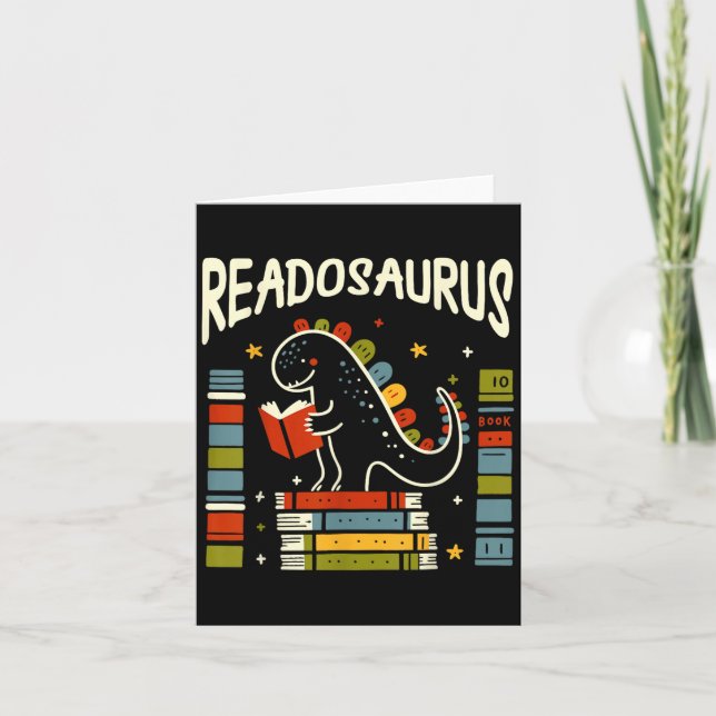 Readosaurus Funny Dinosaur Buch Reading Lover Men  Karte (Vorderseite)