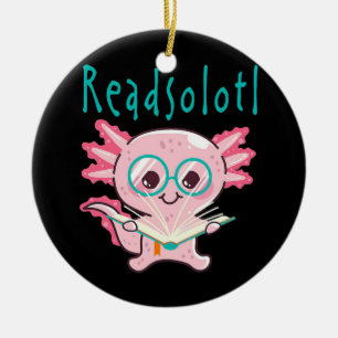 Readsolotl Read Book Axolotl Bookwürmer Kinderzimm Keramik Ornament