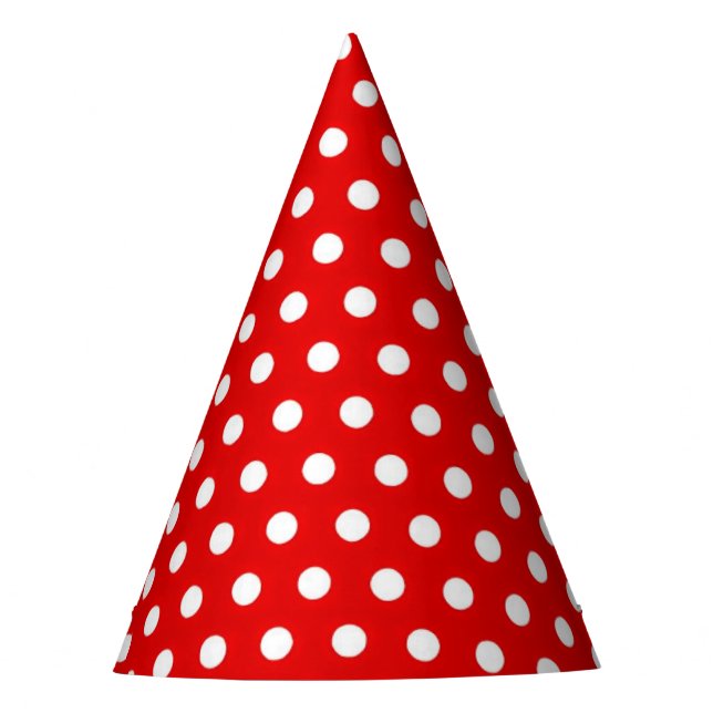 Ready Red White Dots Party Hat Partyhütchen (Vorderseite)