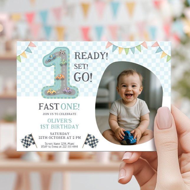 Ready Set Go First Birthday Einladung (Von Creator hochgeladen)