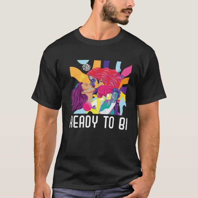 Ready to Bi Bisexual Rainbow Pride Bisexuality LGB T-Shirt (Vorderseite)