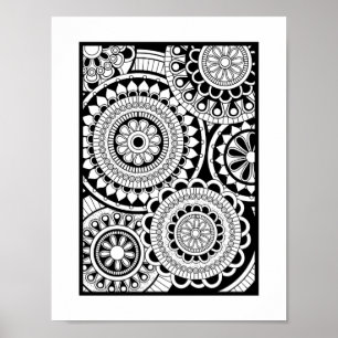 Ready to Color Modern Mandala Muster Print Poster