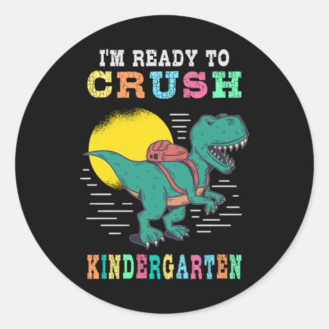 Ready to crush kindergarten runder aufkleber (Vorderseite)
