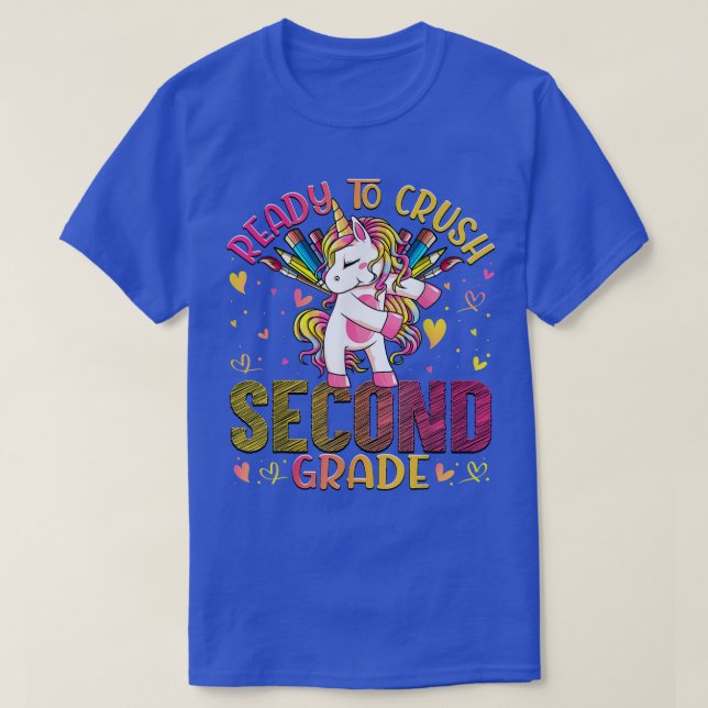Ready to Crush Second 2nd Grade Back To School Uni T-Shirt (Design vorne)