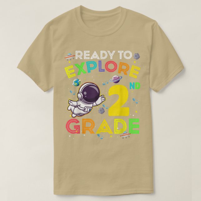 Ready to Explore 2nd Grade Cute Astronaut Kids Boy T-Shirt (Design vorne)