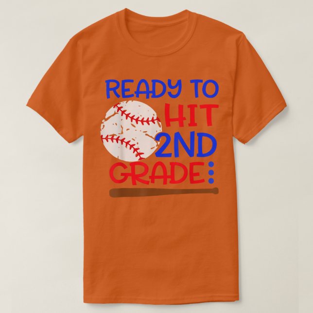 Ready To Hit 2nd grade Baseball Second Grade back  T-Shirt (Design vorne)