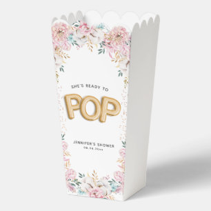 "Ready to Pop" Florale Baby-Shower-Ballons Geschenkschachtel