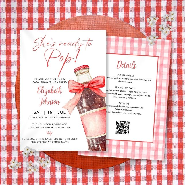 Ready To Pop Soda Bottle Baby Shower All In One Einladung (Ready To Pop Soda Bottle Baby Shower All In One Invitation)