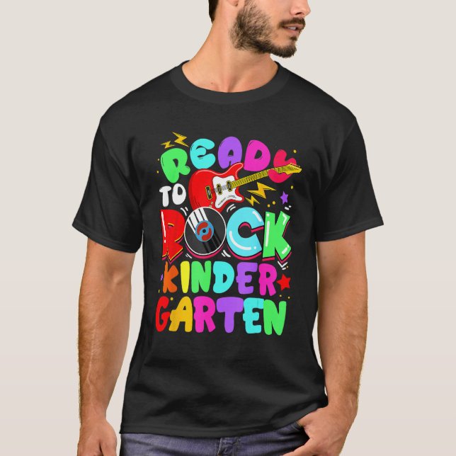 Ready To Rock Kindergarten First Day Of School Boy T-Shirt (Vorderseite)