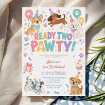Ready Two Pawty Welpen-Hund-Thema 2. Geburtstagsfe