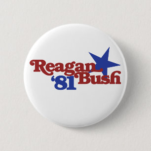 Reagan Bush 81 Button