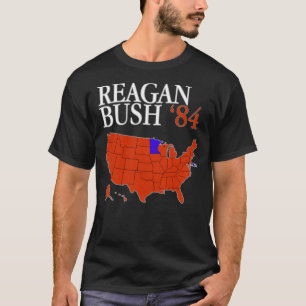 Reagan Bush &x27;84 Retro-Logo Red White Blue Elec T-Shirt